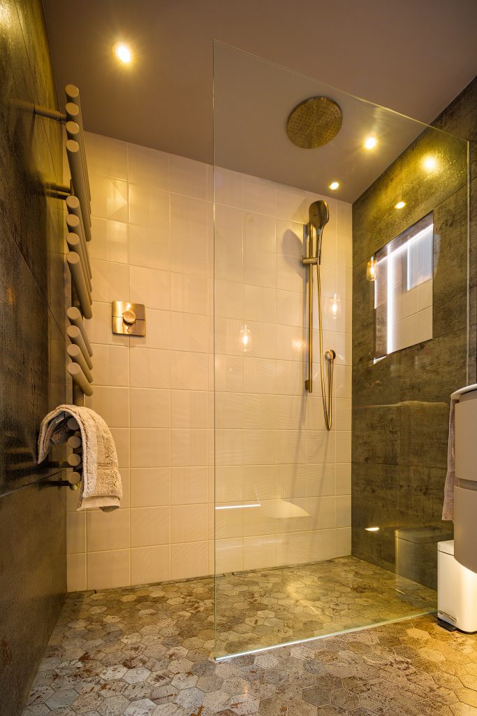 Wet room, waterfall shower, Leeds bathroom renovation